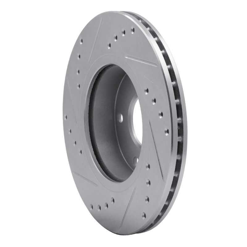 Land Rover Freelander Brake Rotor (1) - Front Right - R1 Concepts - Drilled & Slotted - Silver - `02-`05